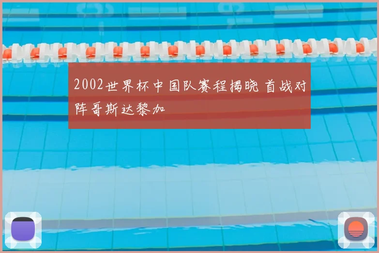 2002世界杯中国队赛程揭晓 首战对阵哥斯达黎加